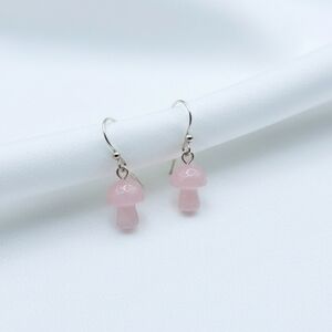 Pink Mushroom Earrings